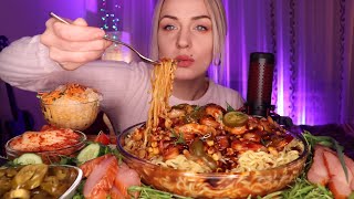 EATING | Лапша в соусе с креветками | Shrimp Noodles не MUKBANG
