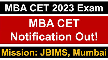 MBA CET 2023 Exam: Registration Notification Out!! | Important Dates || Key Pointers