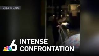 captures tense confrontation at South Florida marina