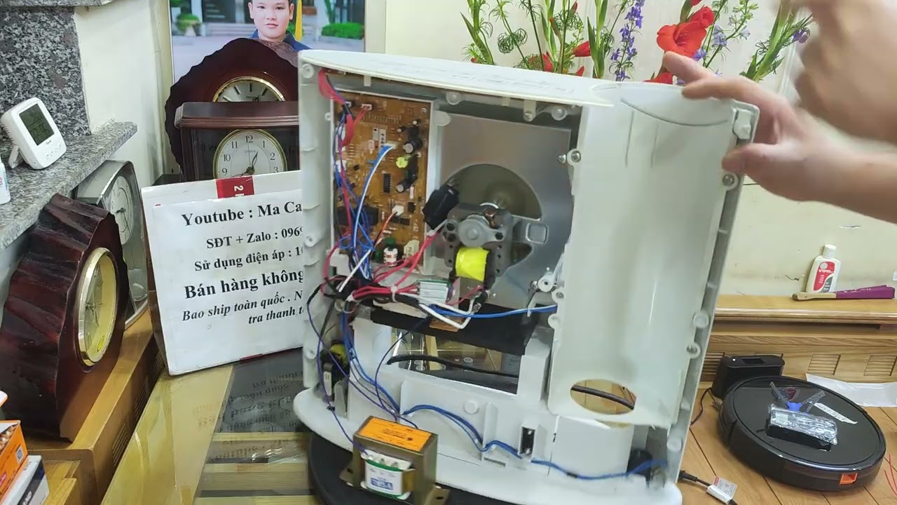 Mổ xẻ sưởi gốm Nhật Bản. Chuyển điện 220v chi sưởi gốm 