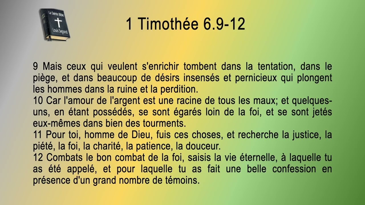 54 La 1re épître à Timothée ch 6 20251022