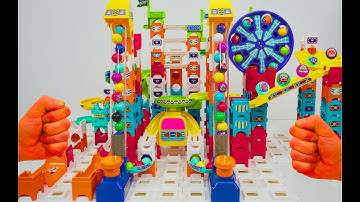 Marble Run Race LEGO Combination | Vtech Marble Rush ASMR | Clear Acrylic Tubes