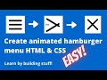 Hamburger with animation | Learn HTML CSS