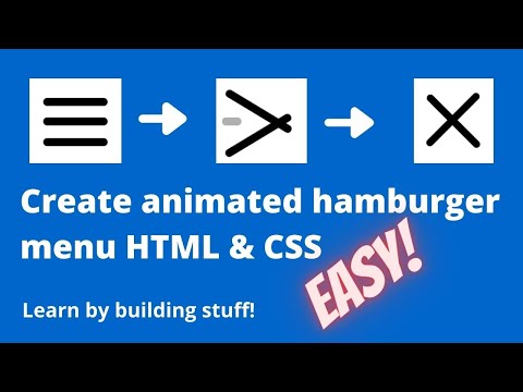Hamburger with animation | Learn HTML CSS