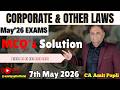 CA Inter Corporate &amp; Other Laws | MCQ’s Solution | May 26 Exam | CA Amit Popli ⁨@amitpopliofficial⁩
