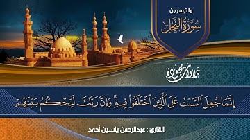 تلاوة مجودة ما تيسر من سورة النحل بصوت القارئ عبدالرحمن ياسين أحمد