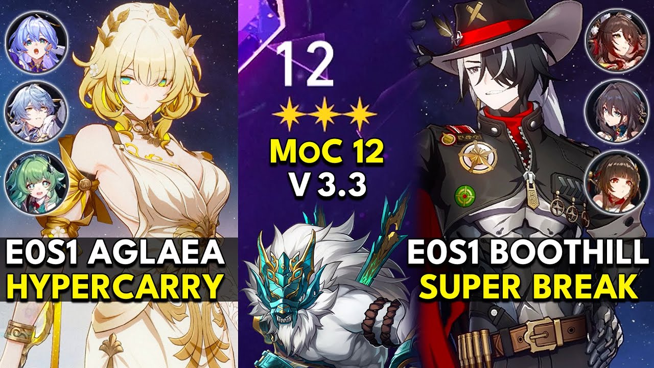 E0S1 Aglaea Hyper & E0S1 Boothill Super Break | Memory of Chaos Floor 12 3 Stars | Honkai: Star Rail