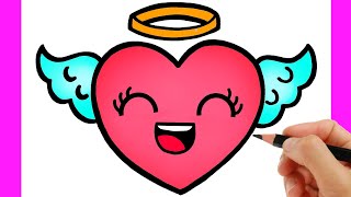 COMO DIBUJAR UN CORAZON CON ALAS