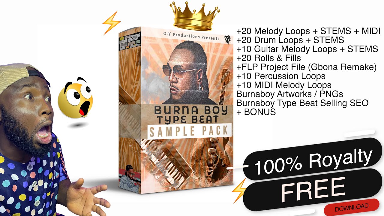 DOWNLOAD 100% ROYALTY FREE Burnaboy Type Beat Sample Pack | Drum Loops | Melodies | Works on all DAW