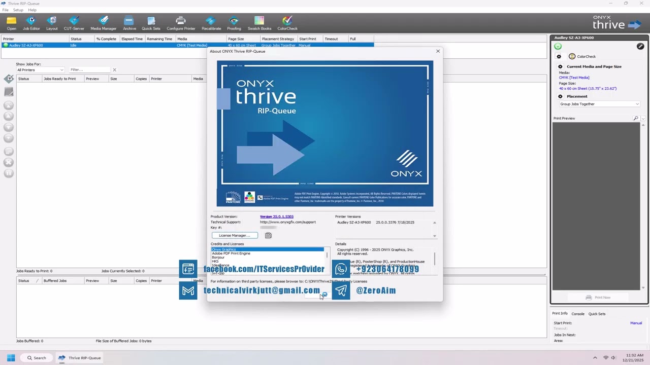Onyx Thrive v25 RIP Full Modules With All Printers Cutters