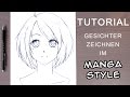 [Tutorial] Manga-Gesicht zeichnen für Anfänger │ weiblich / frontal (EN subs!)