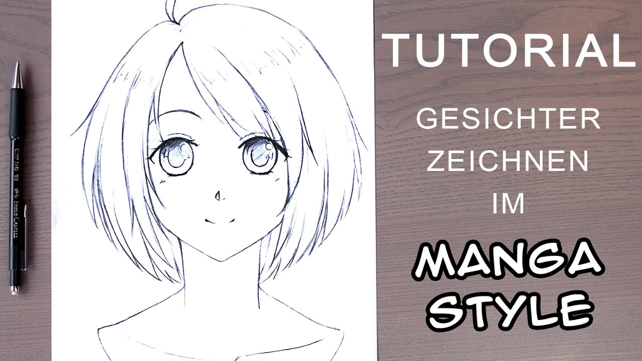 Tutorial How To Draw A Manga Face For Beginners Female Front View Ger With En Subs