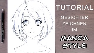 [Tutorial] Manga-Gesicht zeichnen für Anfänger │ weiblich / frontal (EN subs!) screenshot 3