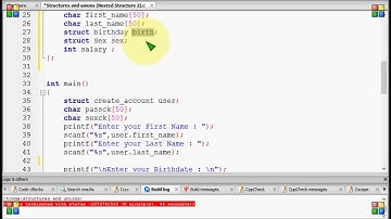 Bangla C programming tutorial 100 Structures and unions Nested structure 2
