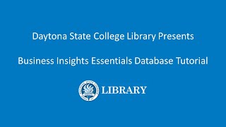 Business Insights Essentials Tutorial Business Insights Essentials Tutorial