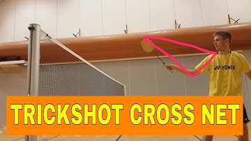 BADMINTON TRICKSHOT #3 - CROSS NET DROP FROM BACKHAND SIDE