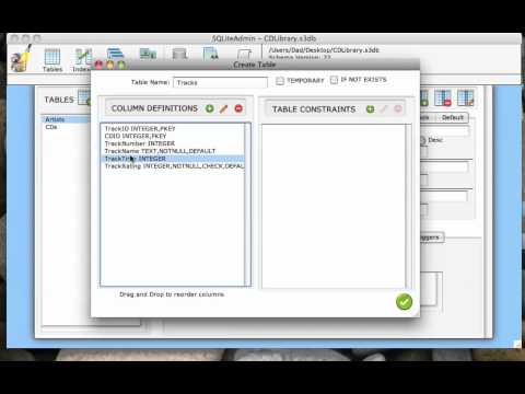 3 SQLiteAdmin - Creating Tables, Tables   2