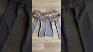 Remake old sweater into Y2K fur baddie #thriftflip #upcycledclothing #remake #sewing