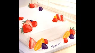 Fruit Cake Illustration Time Lapse