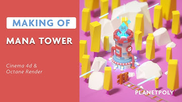 Mana Crystal Tower | Lowpoly 3d Modeling Timelapse Tutorial | PlanetPoly