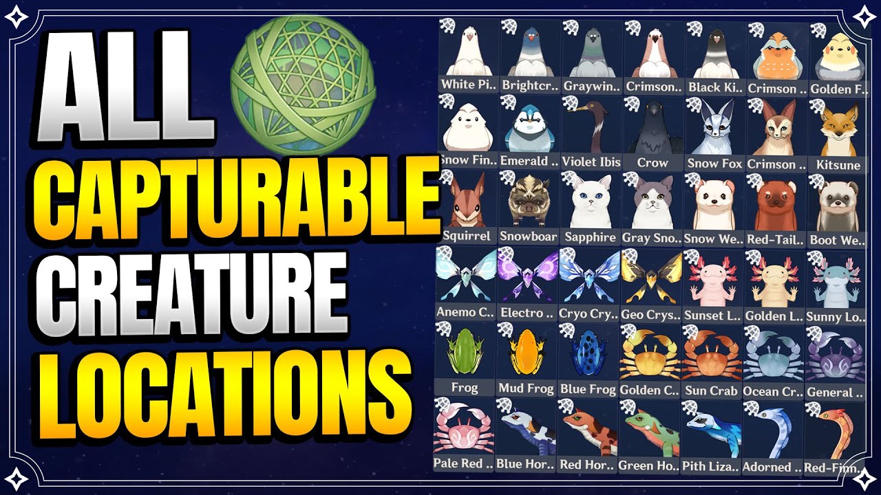 All Capturable Creature Locations! Omni Ubiquity Net 【Genshin Impact