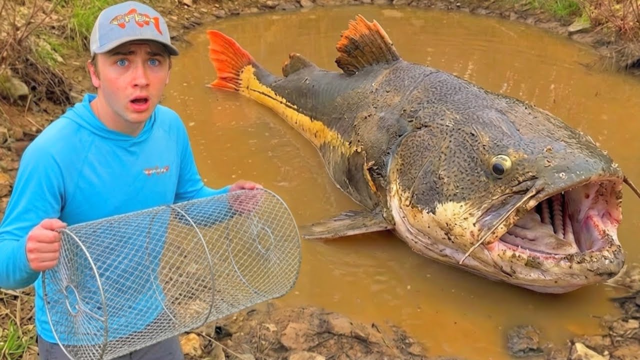 24-Stunden-Fischfalle fängt das Teichmonster!