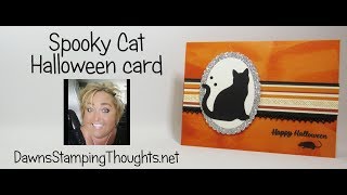 Spooky Cat Halloween card Simple Halloween card series card #1