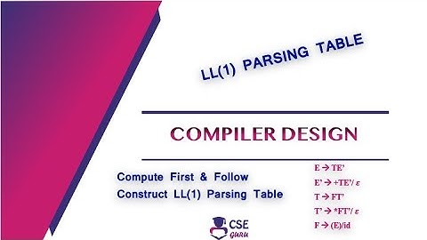 Construction of LL(1) #Parsing Table | Syntax Analyzer | Lec 46 | #Compiler Design