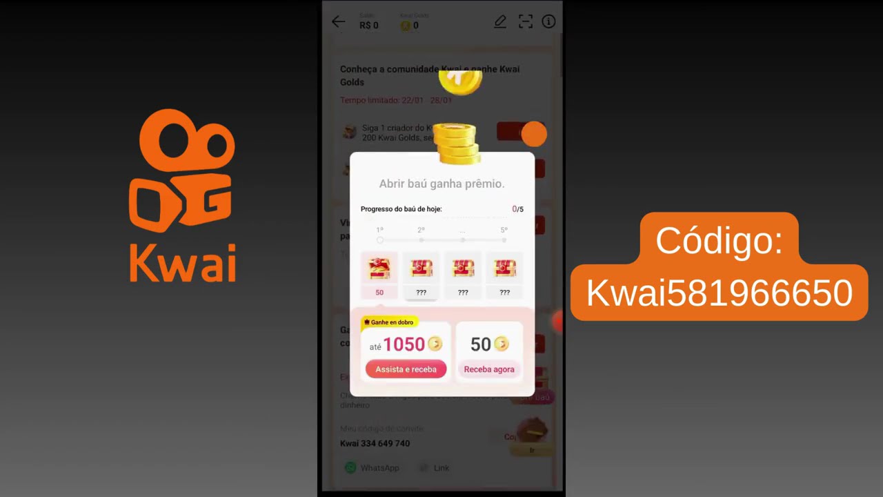 [COMO COLOCAR CÓDIGO  No KWAI] Aprenda a vincular o Código e Ganhar Dinheiro Com Kwai
