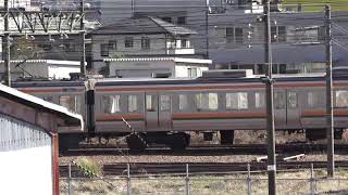 東海道本線２１１系＋２１１系普通列車静岡行き回送列車柚木駅付近通過シーン2021.02.06.