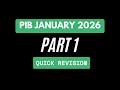 PIB January 2026 – Part 1 | Important Current Affairs for UPSC