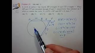 AMC10/12 Chord/Secant Example 3
