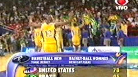 Brasil campeao de basquete masculino em  Pan de Winipeg 1999 X eua