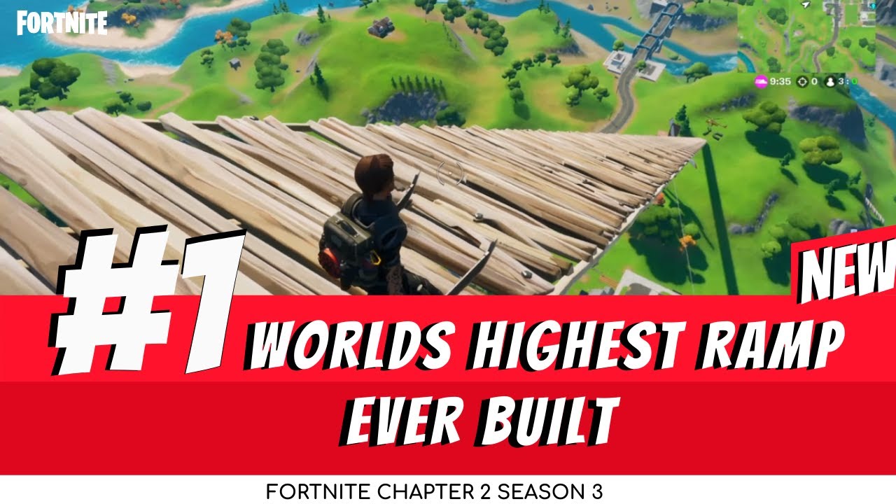 Highest Ramp In Fortnite Worlds Highest Ramp Ever Built In Fortnite Battle Royale Youtube