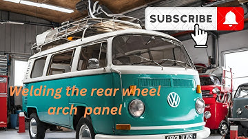 VW Bus Project, welding in the rear panel