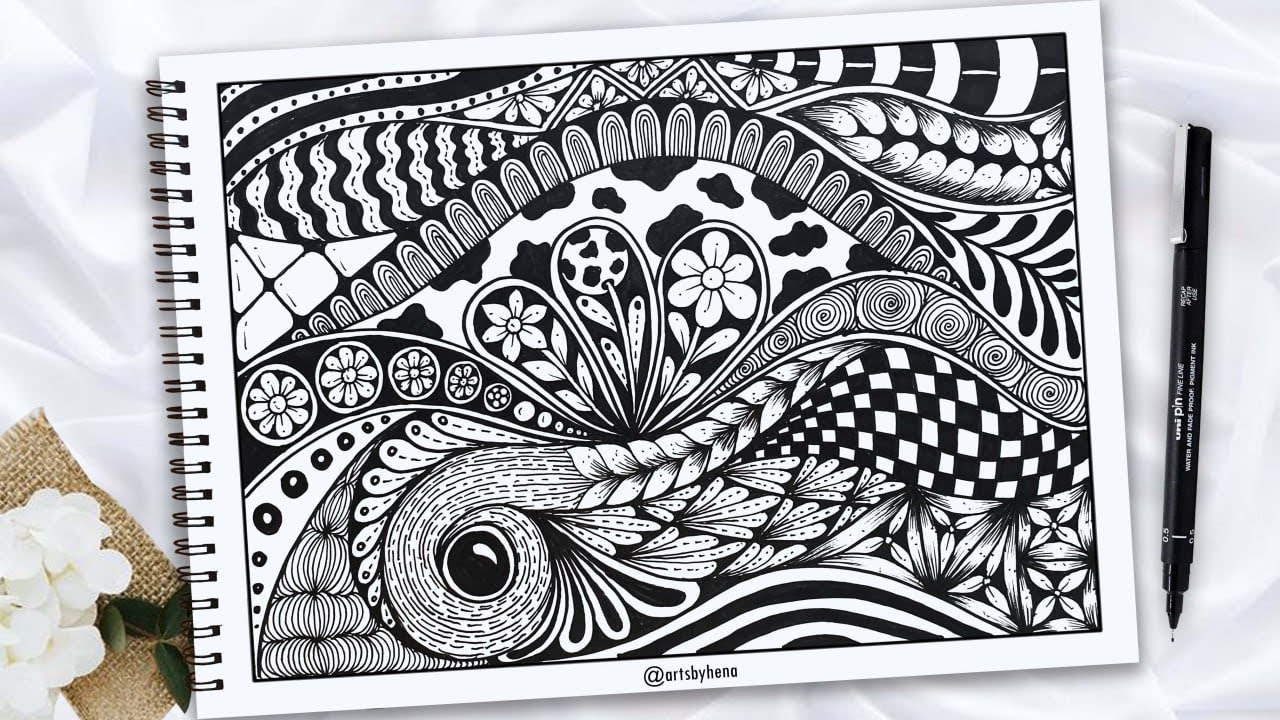 Как рисовать дудл-арт для начинающих ⭐️ Зентангл-арт