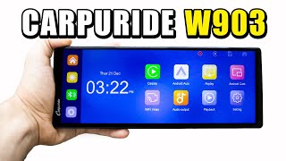 Portable Stereo with Built-In Dash Cam, Apple CarPlay, Rearview Camera | Carpuride W903