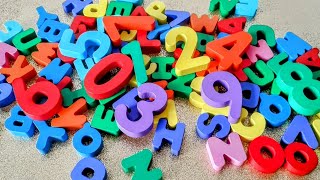 LETRAS E NÚMEROS COLORIDOS - alfabeto infantil - aeiou - a e i o u - abc português infantil - escola