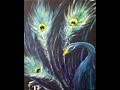 Peacock Finger Painting Step by Step Acrylic Painting on Canvas for Beginners