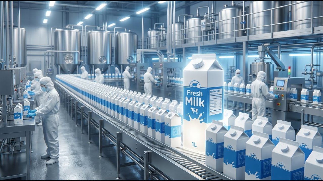 How Fresh Milk Is Made Inside the Factory | From Farm to Bottle