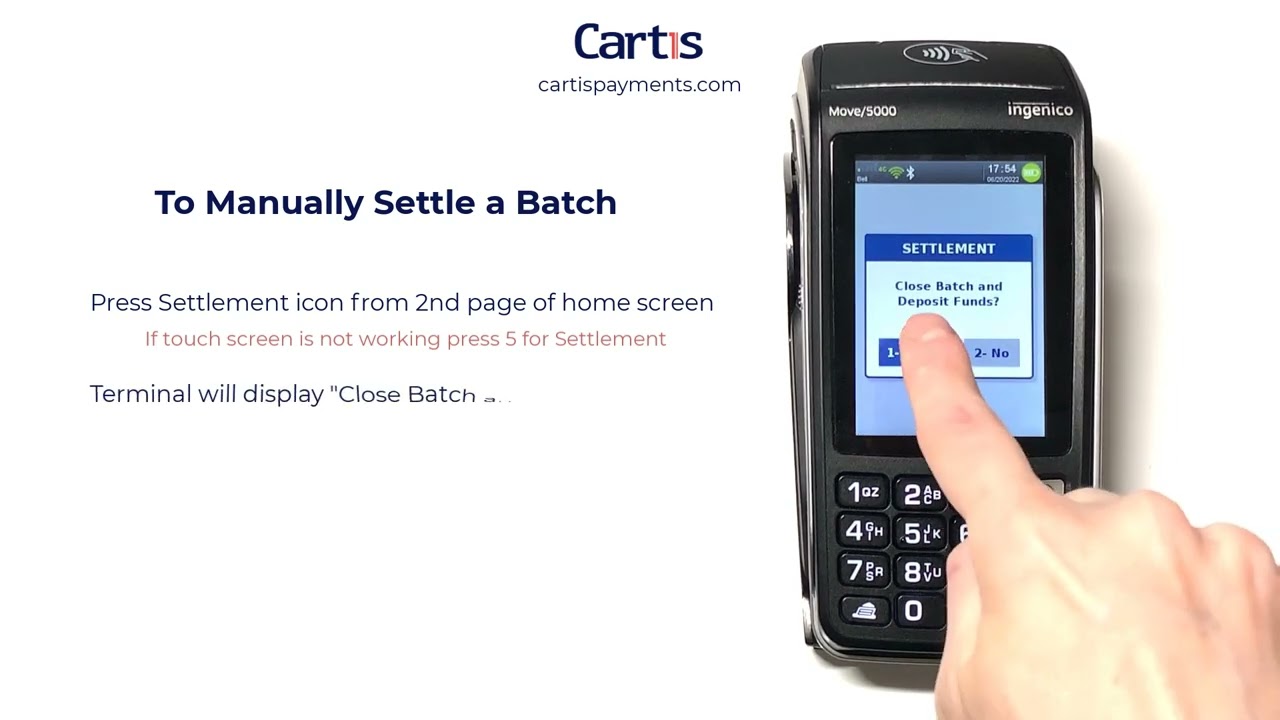 How To Manually Settle a Batch on an Ingenico Desk 5000 or Move 5000 Credit Card Terminal