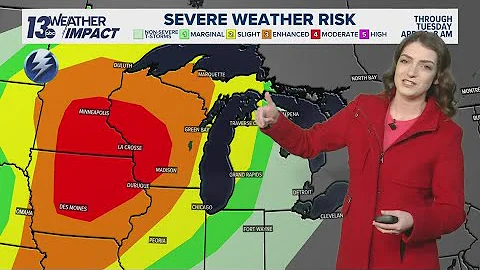 13 ON YOUR SIDE Forecast: Pleasant Sunday, strong to severe storms Monday night