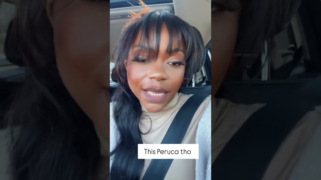 Soft glam bangs and silky waves that turn every car ride into a runway moment! 