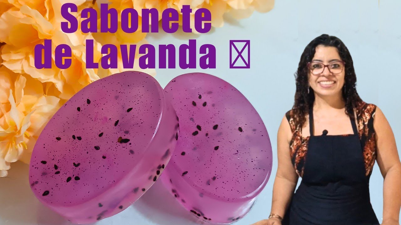 Sabonete natural de lavanda 😍🪻 com óleo essencial 💞 decorado  e feito com base artesanal 😍💞🪻
