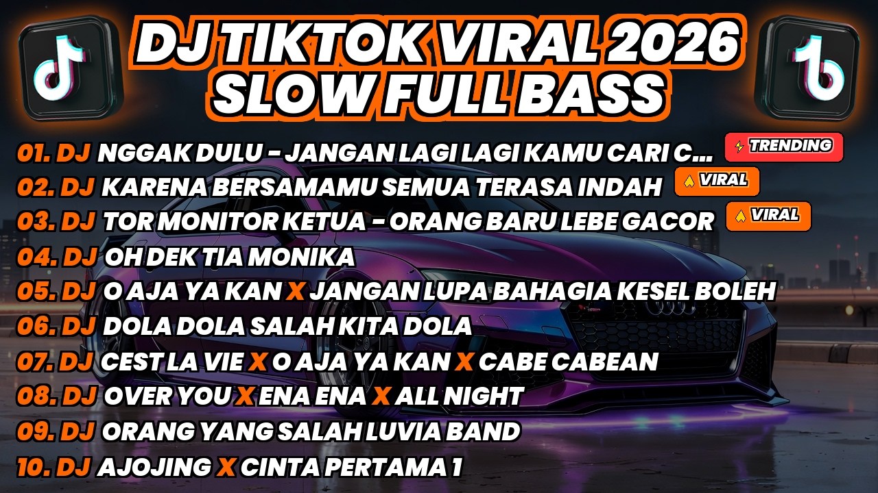 DJ TIKTOK VIRAL TERBARU 2026 - NGAK DULU X KARENA BERSAMAMU X TOR MONITOR - FULL BASS SLOW