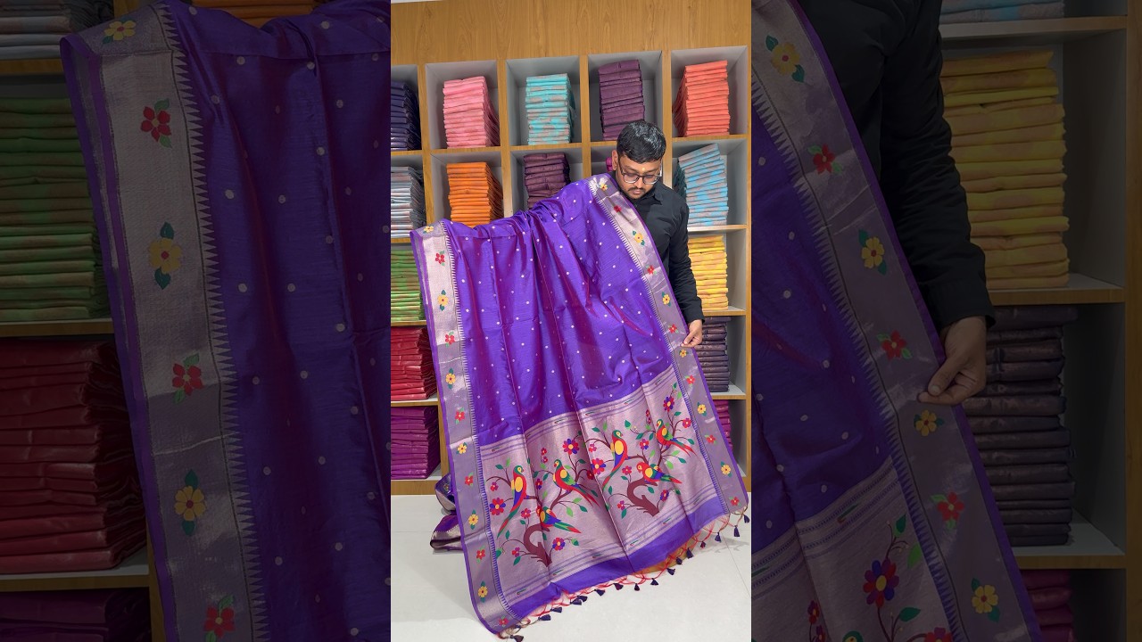 Phoolmala Paithani Soft Khadi Raw Silk Saree