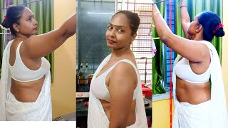 White Saree Vlog / A subscriber's requested video #dailyvlog