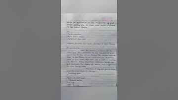 application to principal to make more books available in library