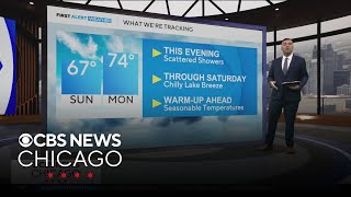 Chicago weather: Scattered showers Thursday evening, chilly through Saturday