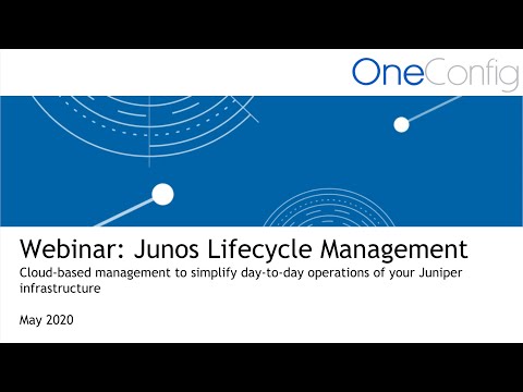 Webinar: Juniper Lifecycle Management